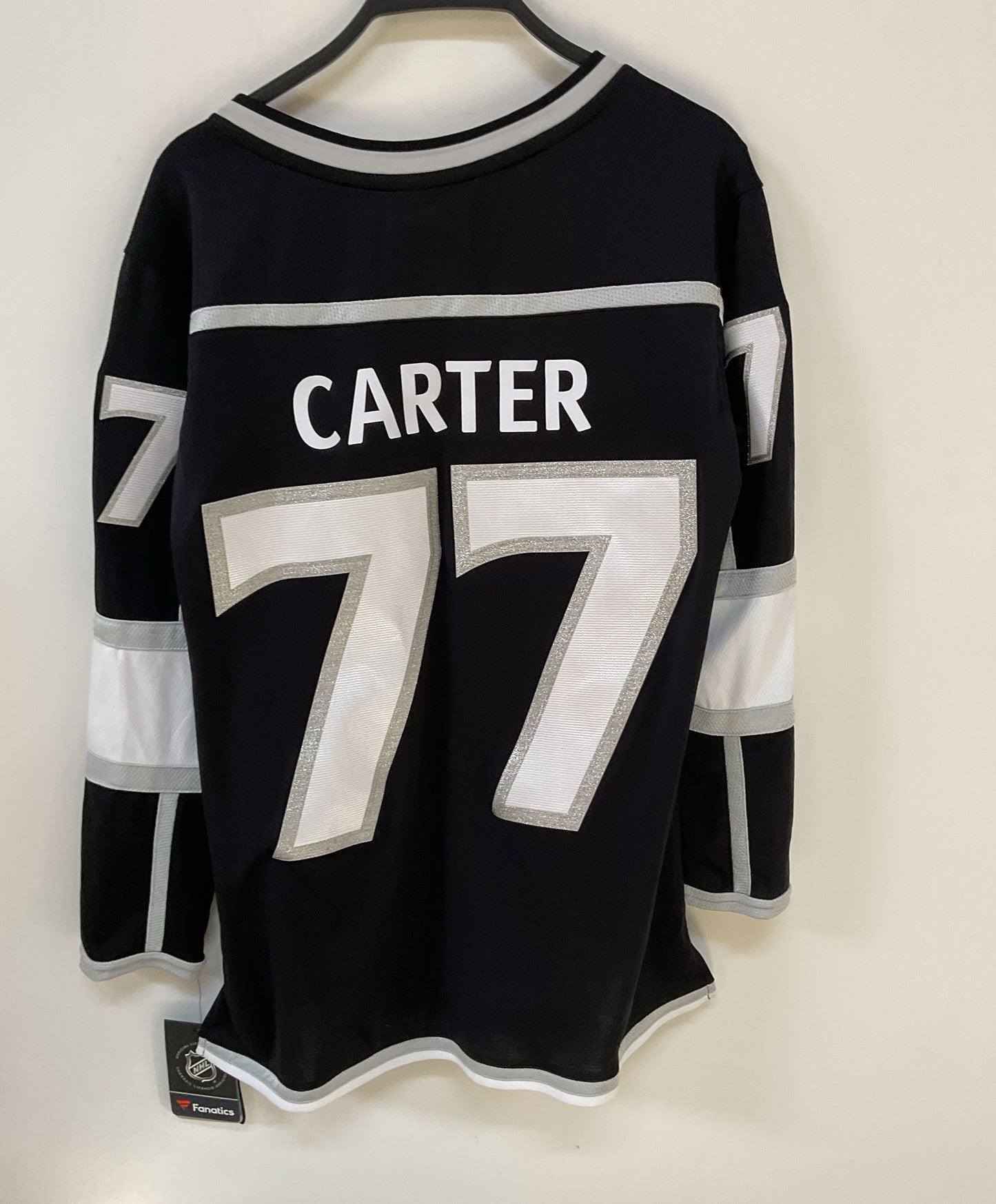 NWT Men's Fanatics NHL Carter Black with white Jersey Size M