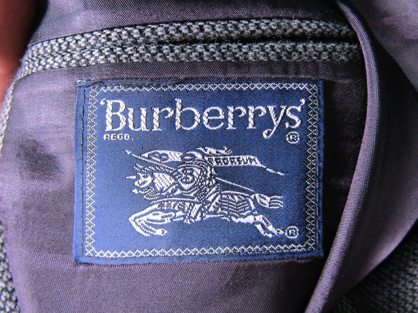 Vintage Burberry Men's Gray Wool Blazer Jacket UNKNOWN SIZE