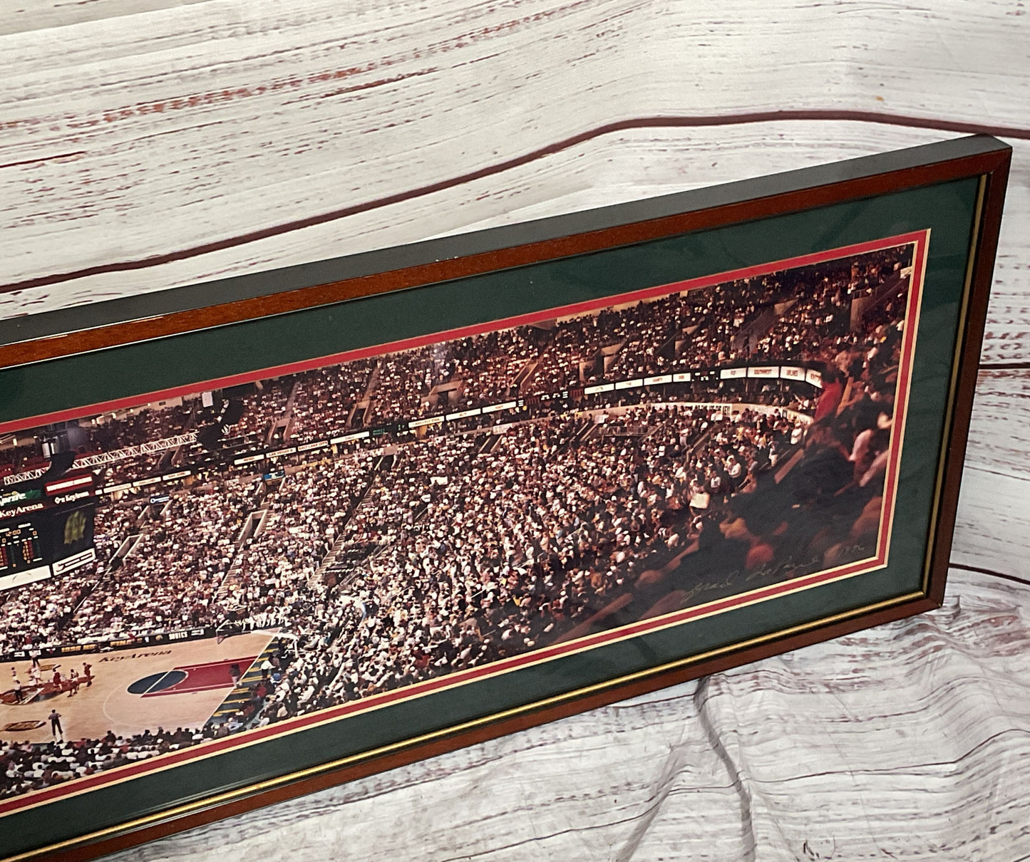 NBA Finals 1996 Chicago Bulls V Seattle Panoramic Photo Signed By Brad Lapayne