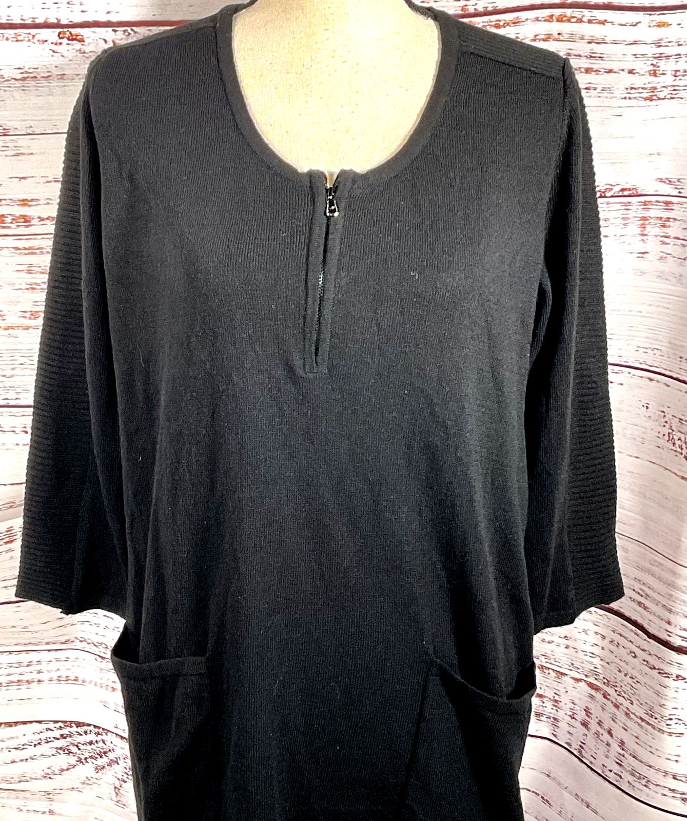Kenneth Cole Quarter Zip Tunic Black S