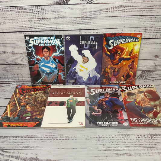 DC Comics Superman Graphic Novel Lot Of 7 Books Death and Return Lost Atlas