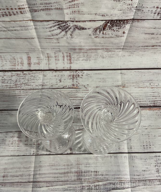 Jason Anderson 2007 Signed 2 Handblown Glass Art Swirl Cups