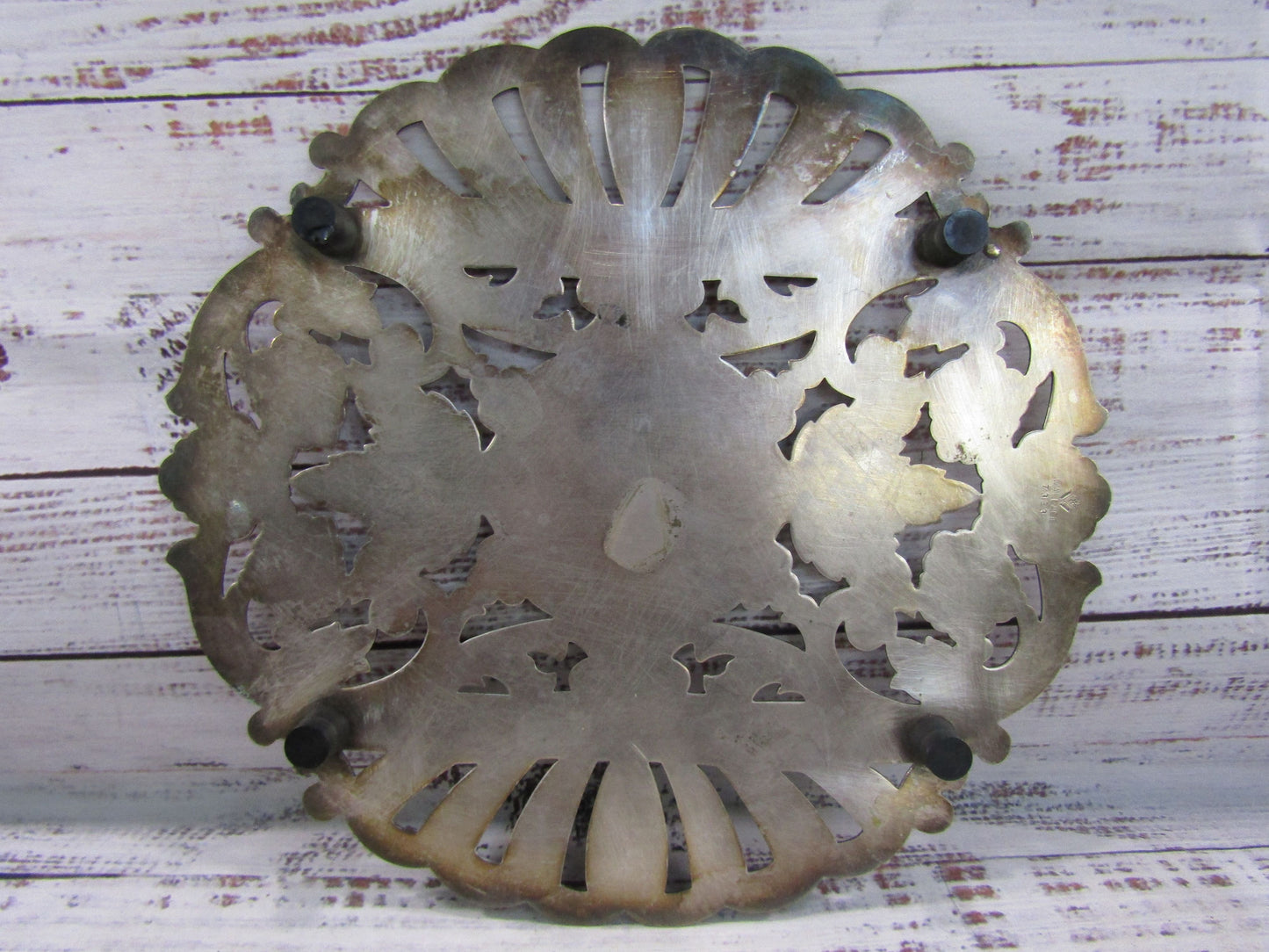 Vintage Wallace Floral Etched Silver Plated Trivet 7323