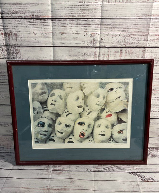 Masquerade Art by Belle Signed AP Framed & Matted