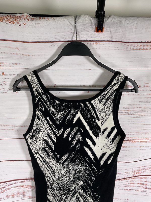 NWT Armani Exchange Women's Black & White Bodycon Short Dress Size S