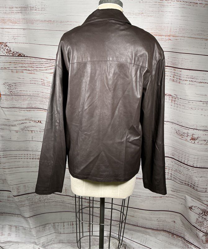 Men's Bod & Christensen Breeze Brown Leather Jacket Size 42