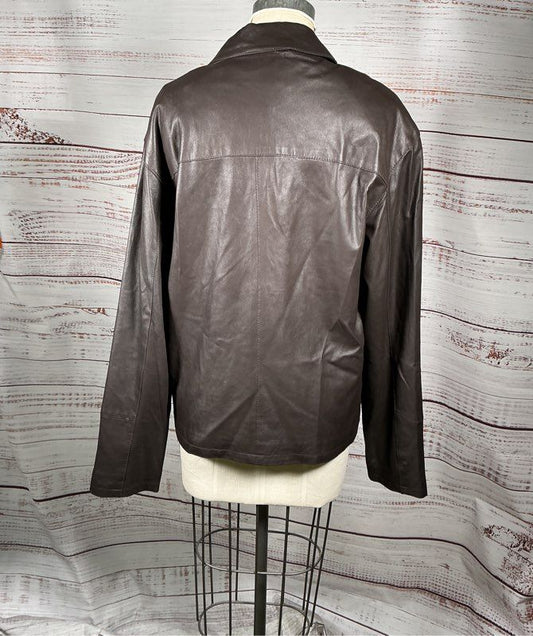 Men's Bod & Christensen Breeze Brown Leather Jacket Size 42