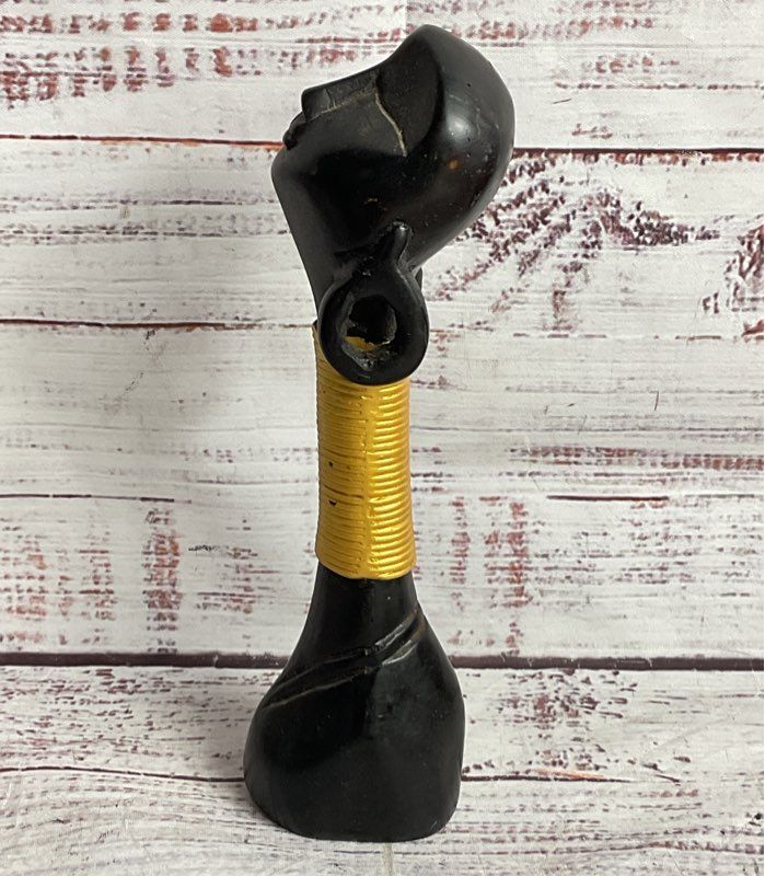 Padaung Kayrn Kariang Wooden 7.75" Long Neck Art Figurine Black