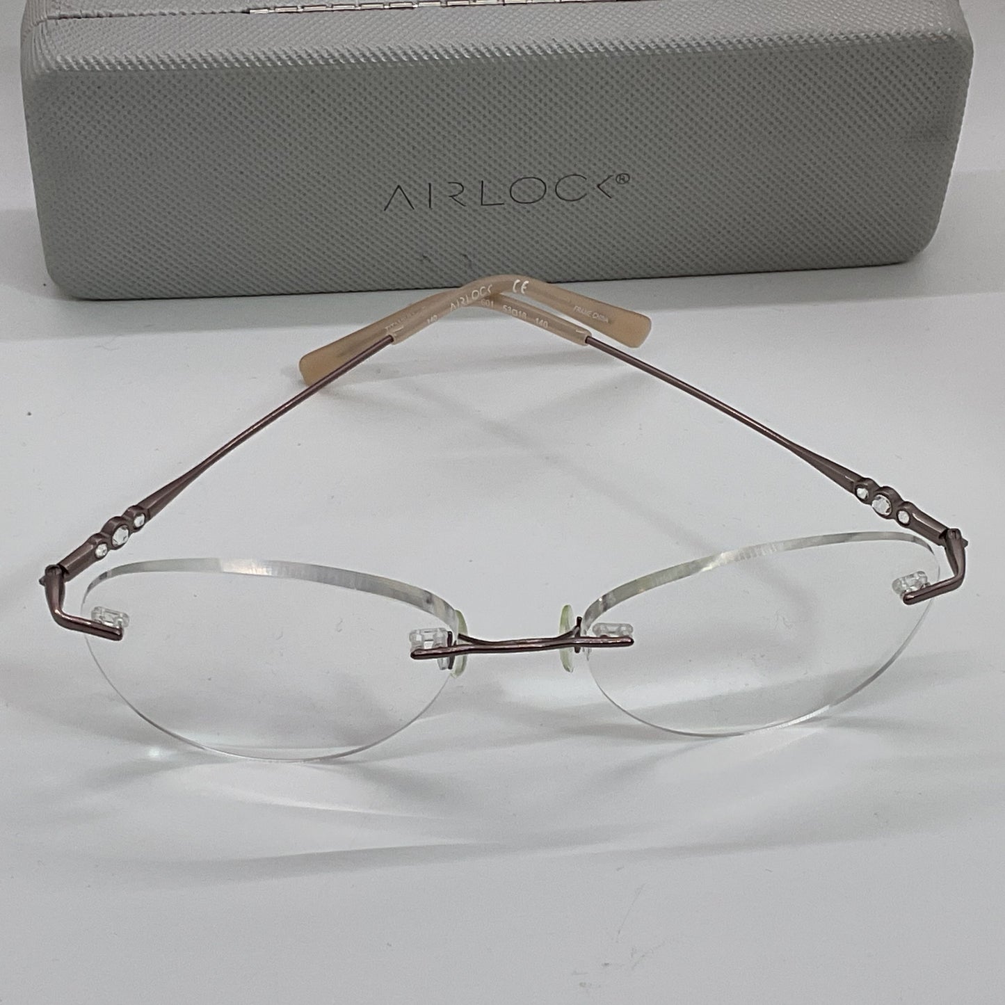 AIRLOCK Embrace Titanium Women's Rhinestone Eyeglasses 53[ ]18 140 (FRAMES ONLY)