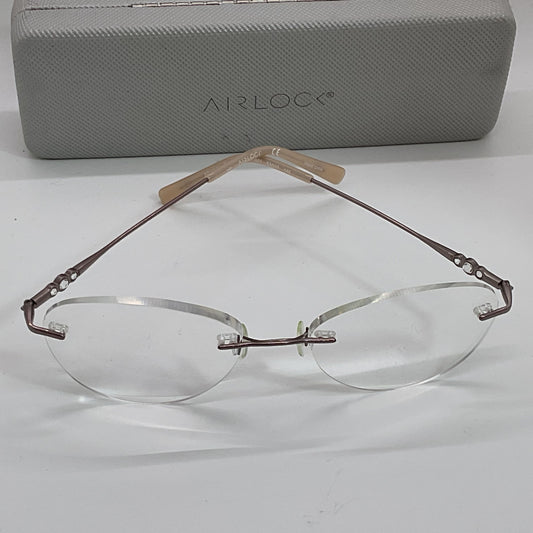 AIRLOCK Embrace Titanium Women's Rhinestone Eyeglasses 53[ ]18 140 (FRAMES ONLY)