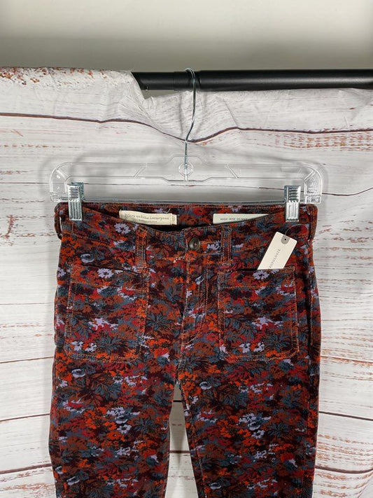 Anthropologie Pilcro and the Letterpress High Rise Skinny Corduroy Floral Pants