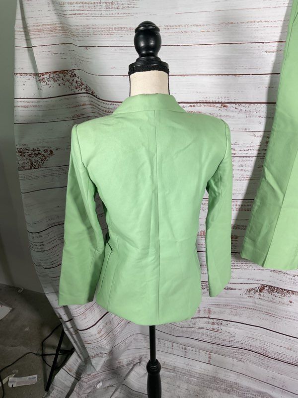 Sandro Paris Women’s Mint Green 2 Piece Suit Jacket & Pants Size 36