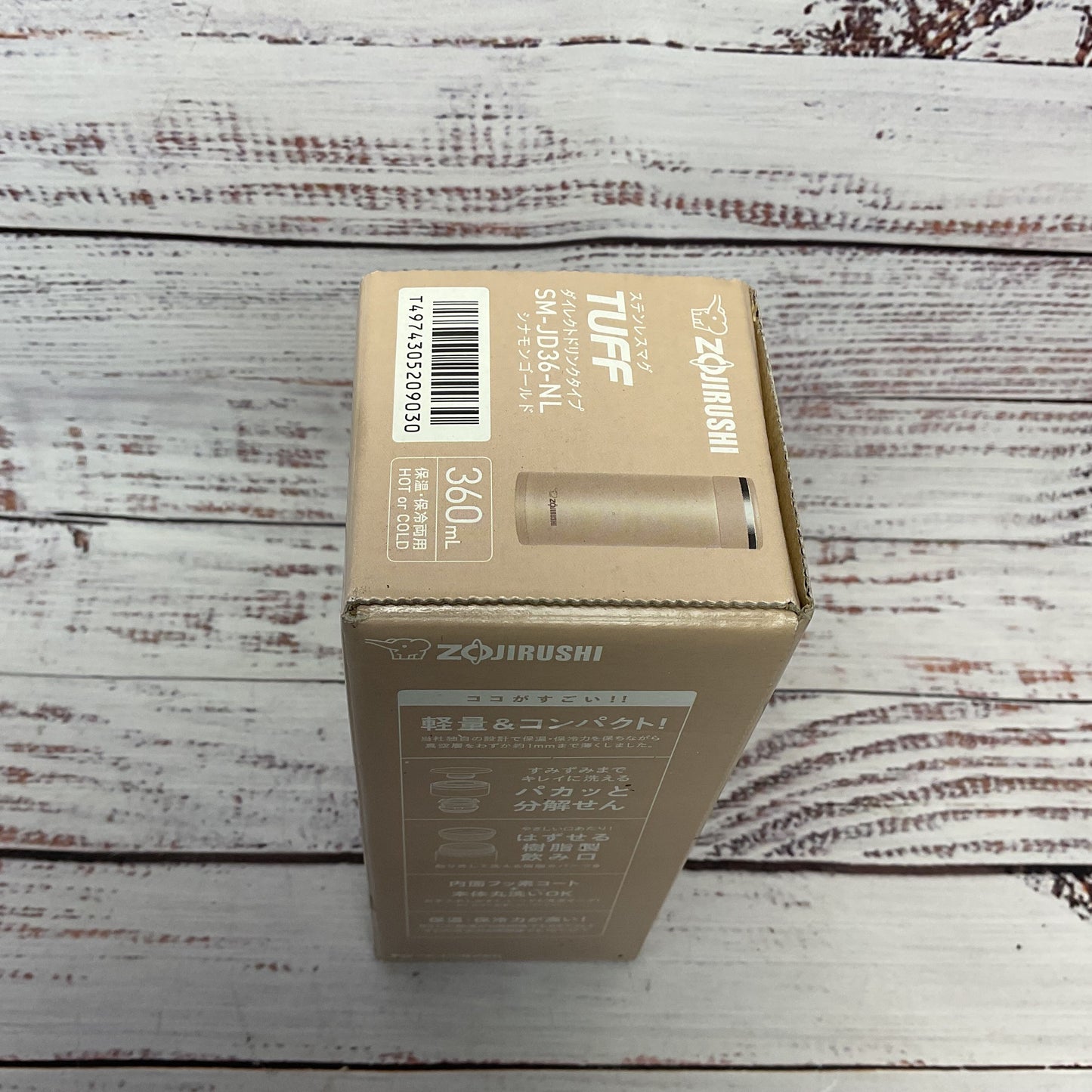 Zojirushi Tuff Stainless Mug SM-JD36-NL Vacuum Insulated Bottle 360ml New