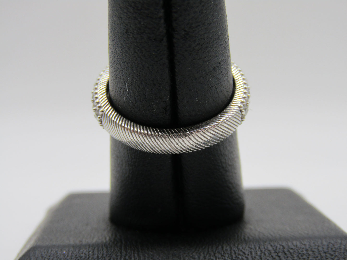 Judith Ripka Sterling Silver Cable Half Eternity Ring Size 7.5