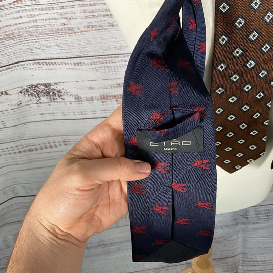 Lot of 3 Etro Patterned Silk Ties - Size 57 in.