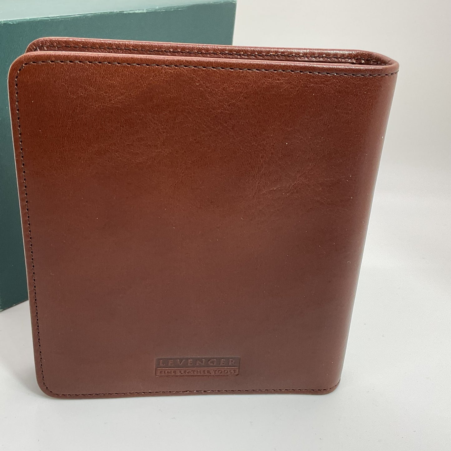 NEW LEVENGER Brown Leather Business Card Case