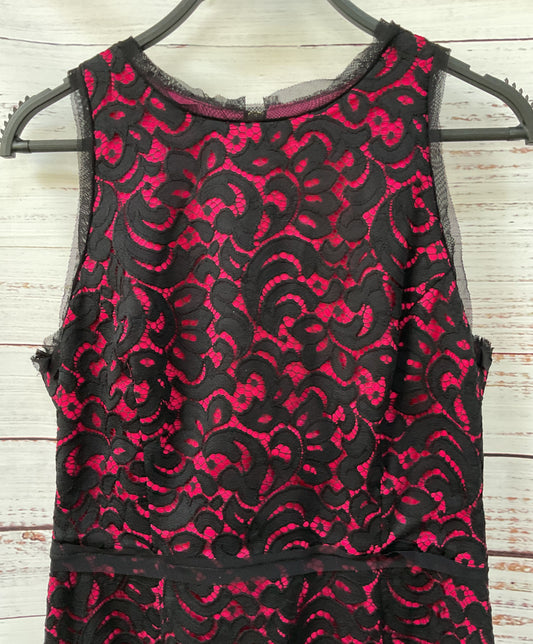 Milly Women's Black & Pink Lace Sheath Dress Size 8