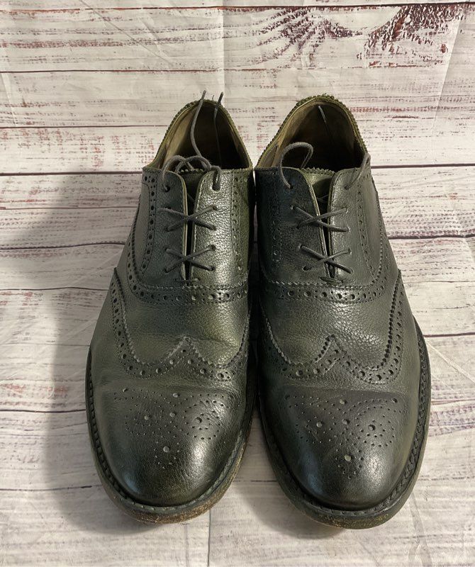 Paul Smith Men's Wingtip Green Leather Oxford Dress Shoes Size 10