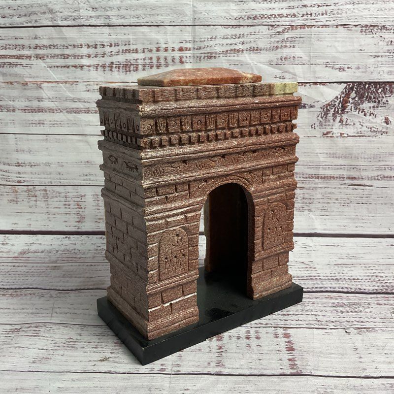 Hand Carved Soapstone Arc De Triomph 7" Model Made In India