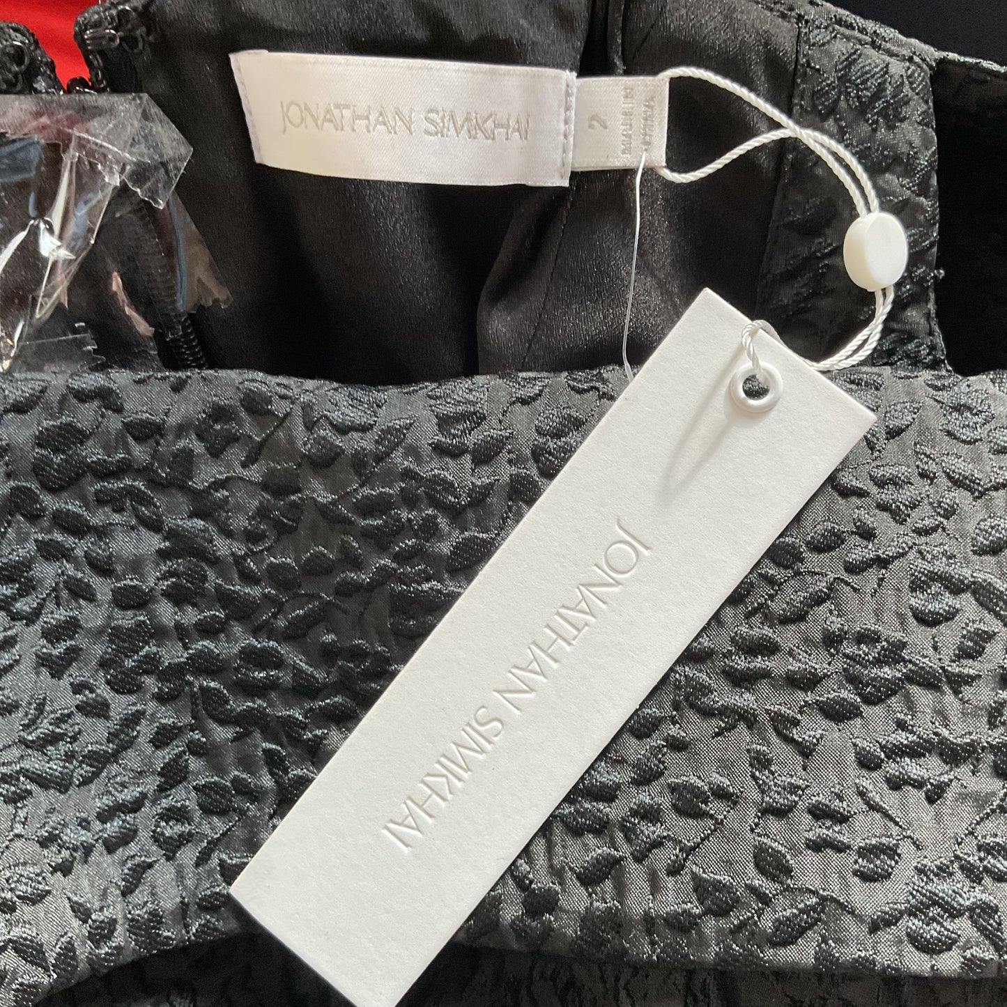 NWT JONATHAN SIMKHAI Women's Black Jacquard Off Shoulder Shorts Romper- SZ 2