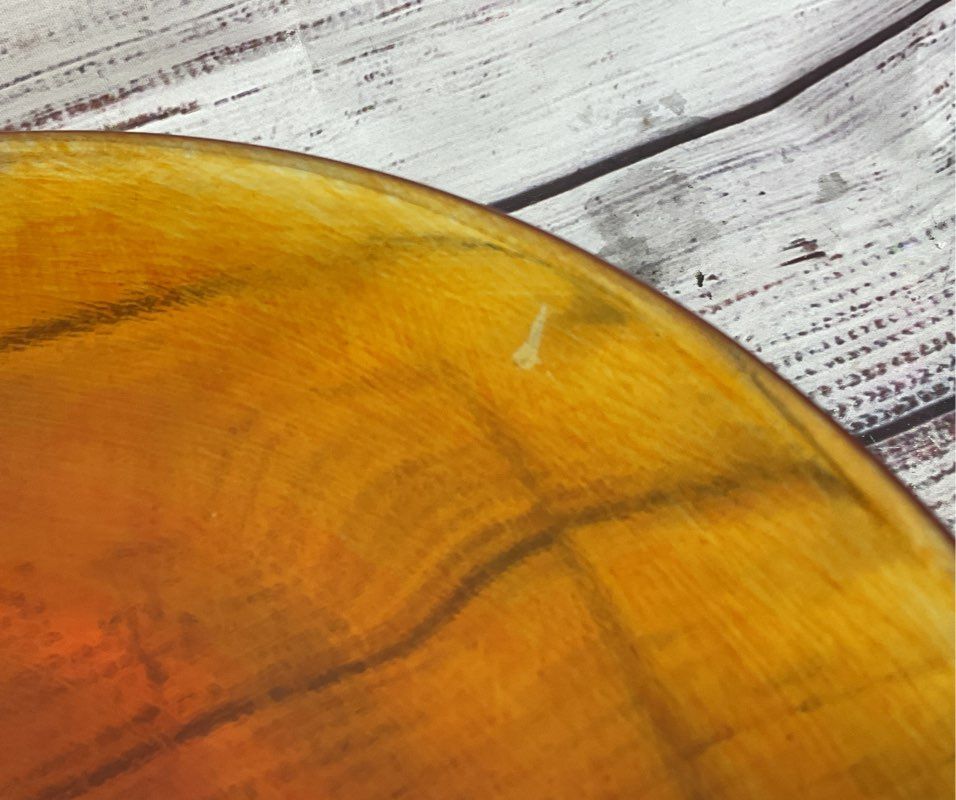 Vintage Hand Painted 10" Glass Cake Tray Tangerine