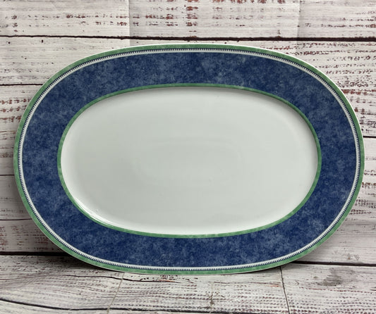 Villeroy & Boch Switch 3 Costa Oval 13 3/4" Serving Platter Blue White
