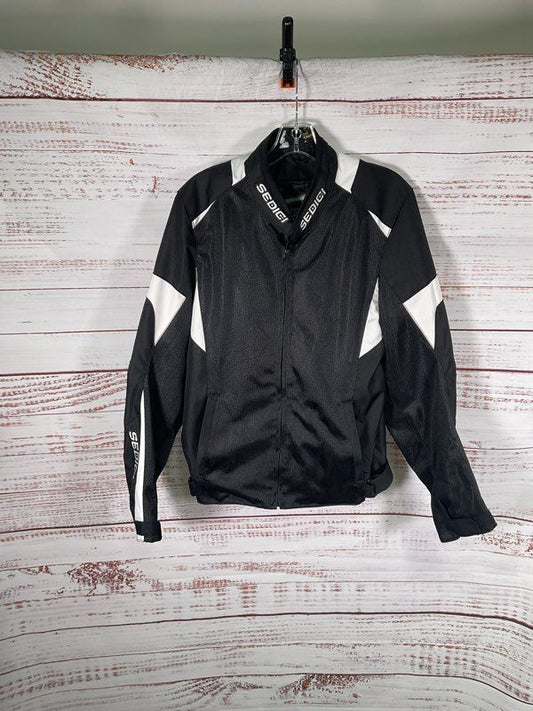 Sedici #16 Motorcycle Jacket Men's Medium Black Full Zip Padded Slots -Unpadded