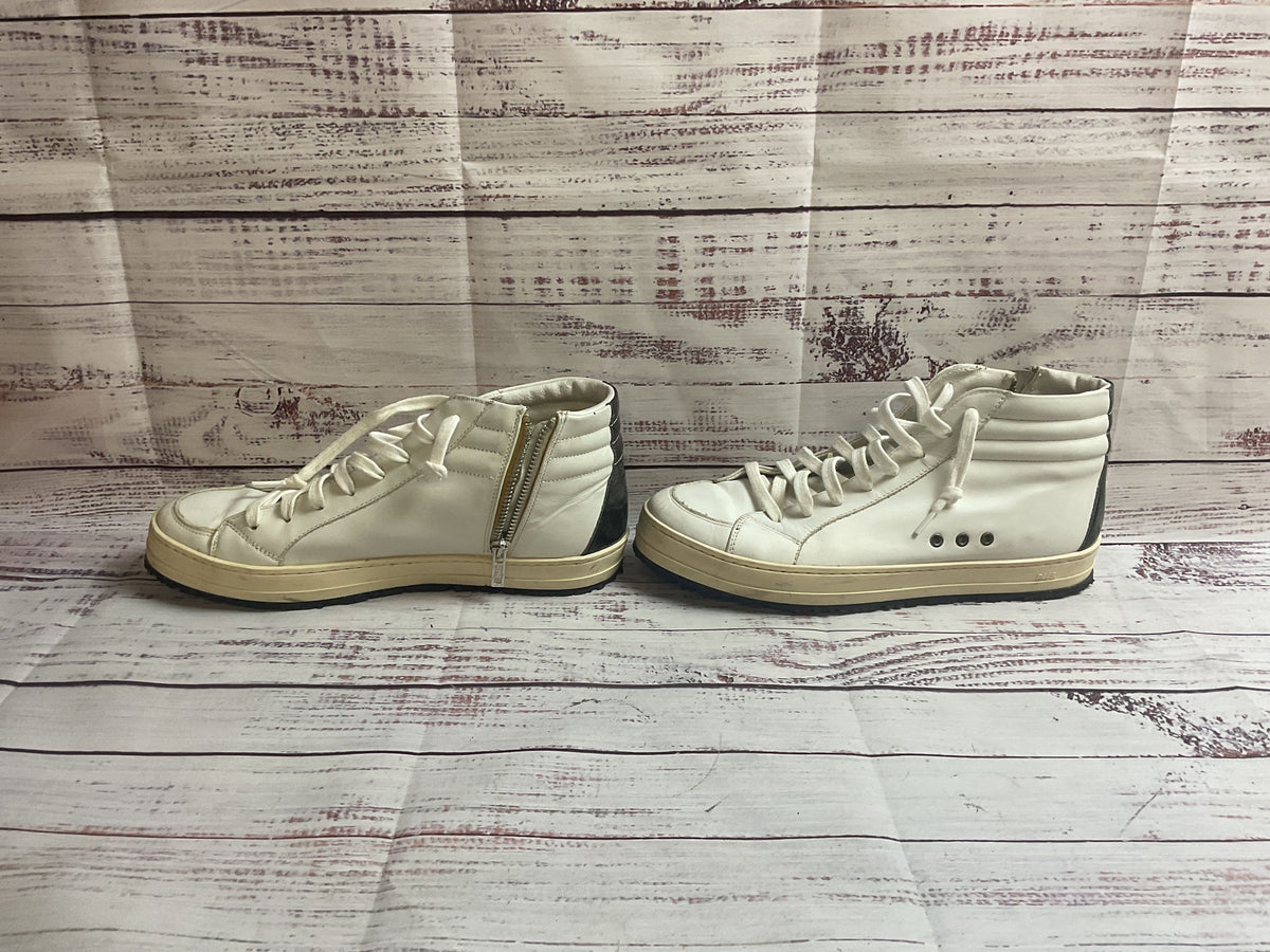 P448 Skate High Top White Zip Sneaker Athletic Shoe Women 39
