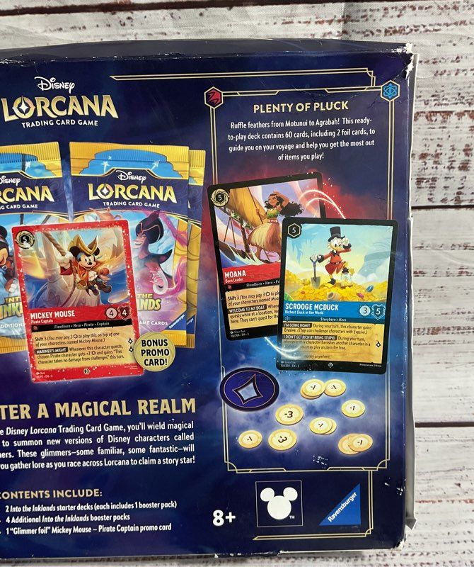 Disney Lorcana Trading Card Game 2 Decks 4 Booster Packs 1 Promo Card Sealed