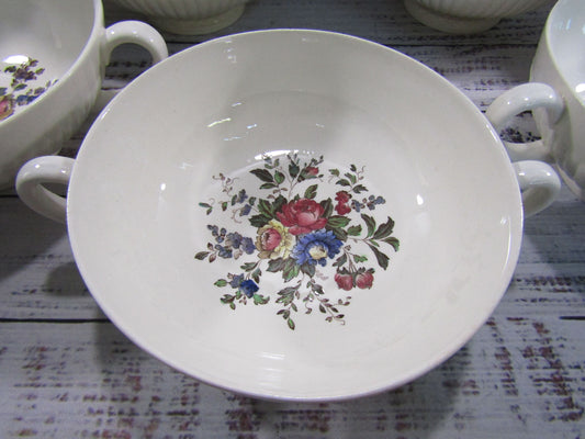 Wedgwood Conway Floral Cream Soup Bowl Made in England Set of 10