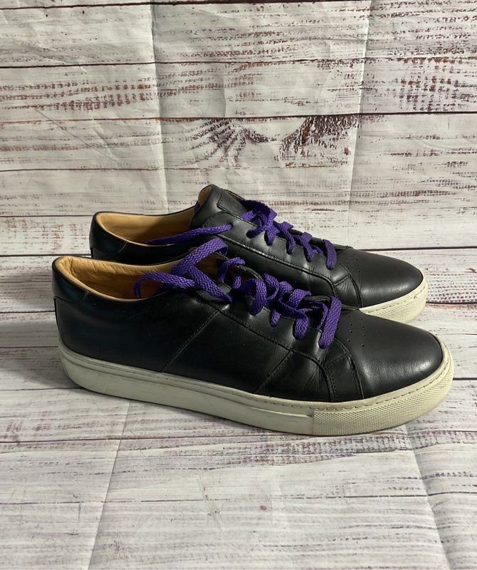 Greats Brooklyn Royale Men's Size 9.5 Black Leather Causal Sneakers Shoes