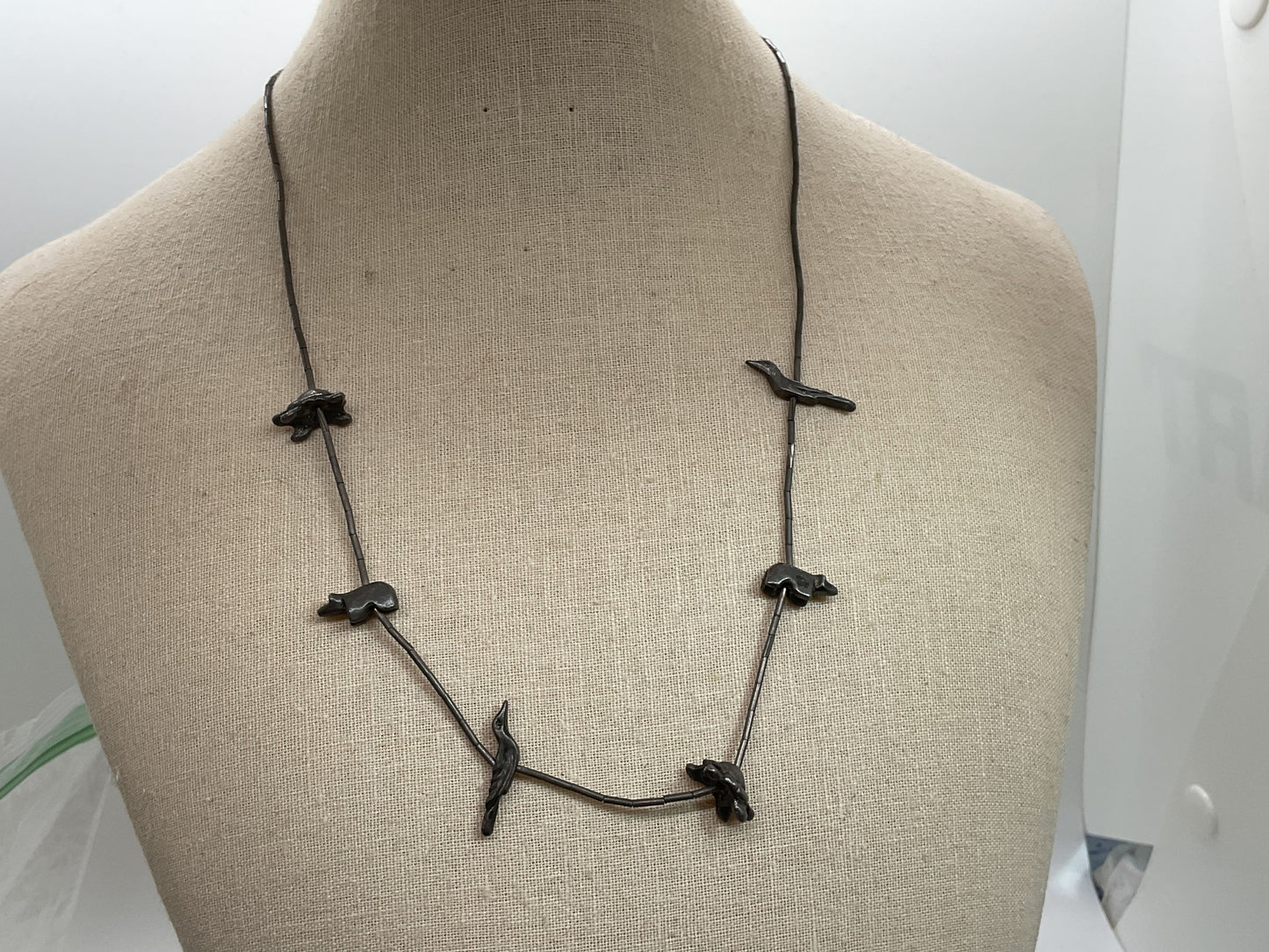 VTG. Native American Heavy Sterling Silver Fetish Animal 19.5" Necklace- 13.20g
