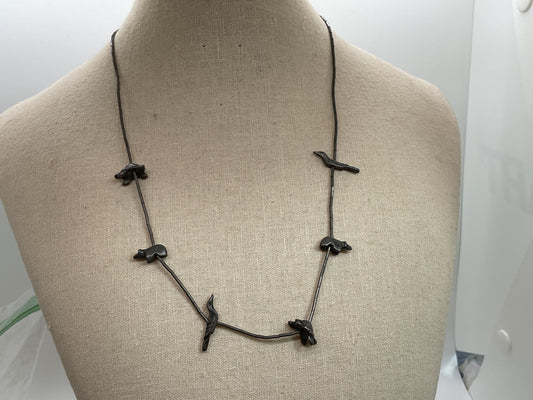 VTG. Native American Heavy Sterling Silver Fetish Animal 19.5" Necklace- 13.20g