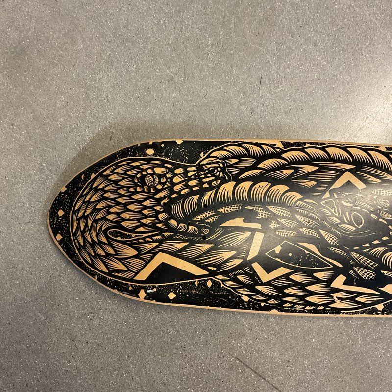 Limited 8/10 Dennis Mcnett 2 Snakes Fighting Woodblock Print Cruiser Skate Deck