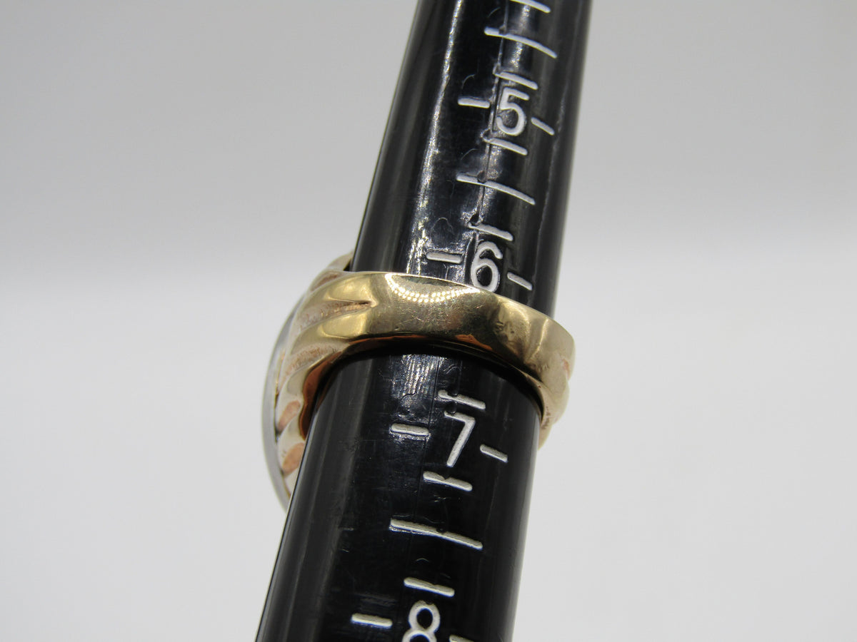 18k Yellow Gold Plated Oval Onyx Signet Ring Size 6.5