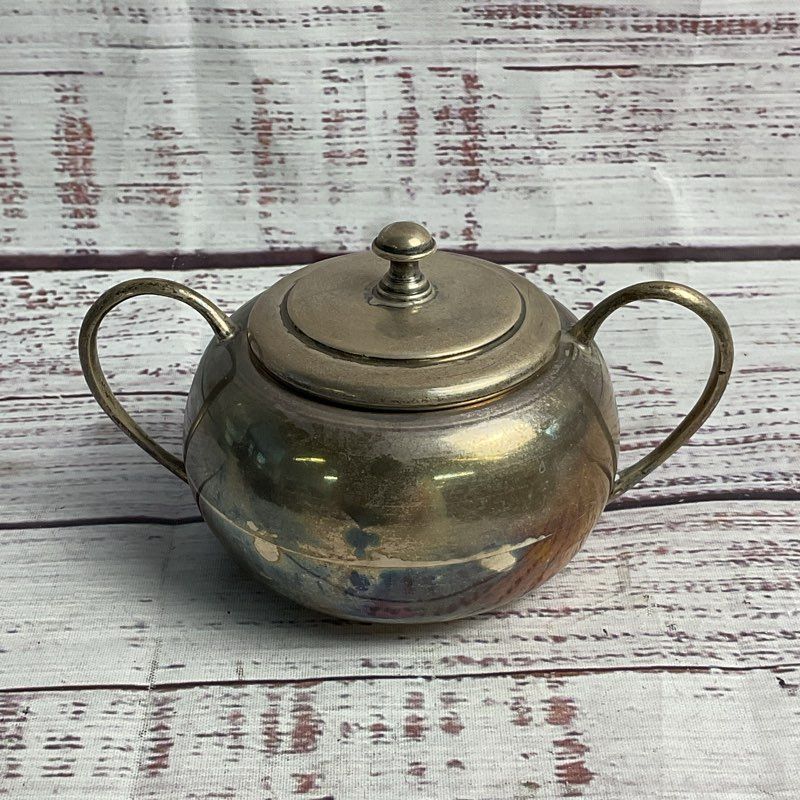 Antique TRP Bogota .900 Colombian Coin Silver Sugar Pot W/ Lid 134 Grams