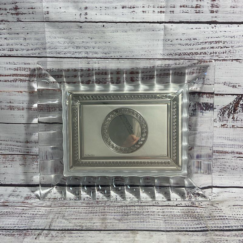 Hazorfim Sterling Silver & Crystal 10" Israeli Trinket Dish Tray