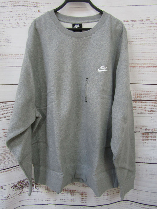 Nike Men's Gray Fleece Cotton Blend Crew Neck Sweatshirt Size XXXL BV2662-063