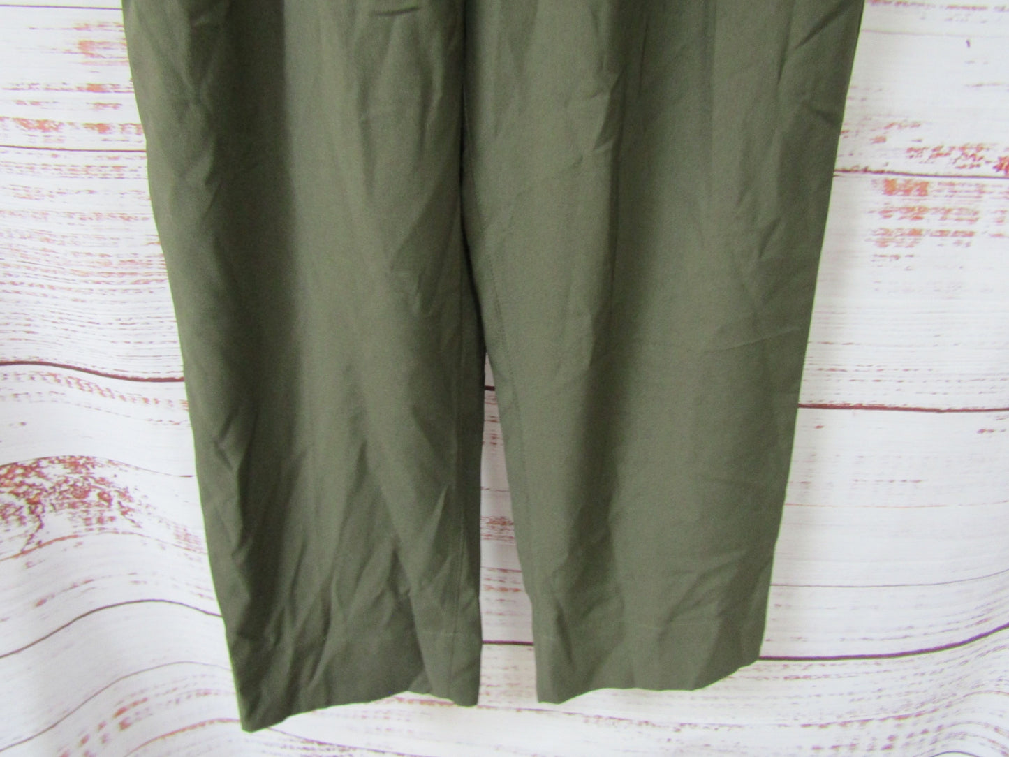 Madewell Women's Green Drapey Paperbag Pants Size 12 L0375