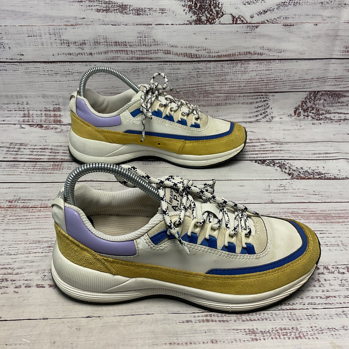 A.P.C. x Brain Dead Jay White Yellow Leather Sneaker Shoe Women Size 7