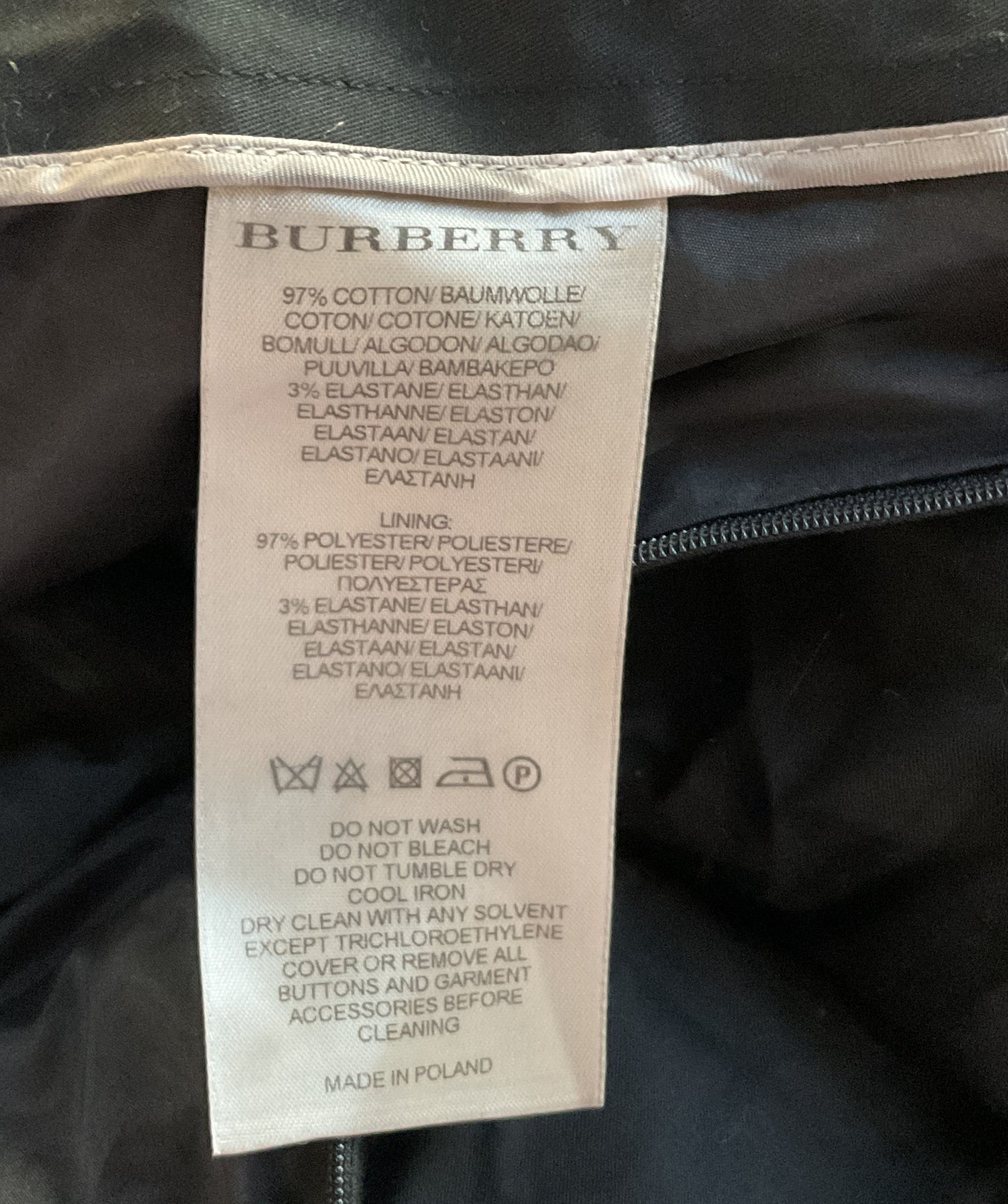 Burberry Pleated A Line Skirt Black 12