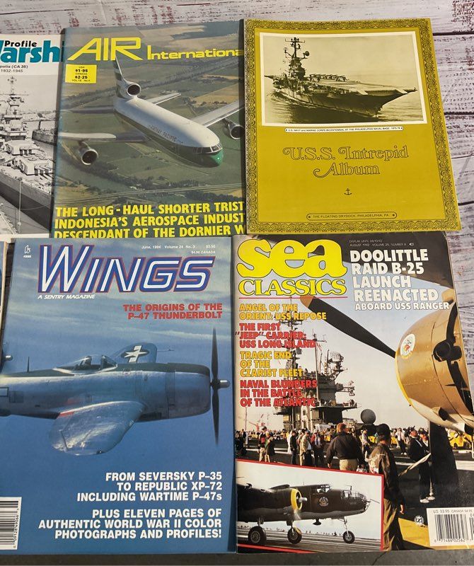 Lot Of 7 Vintage Army Magazines Military 1970's Wings, Sea Classics,