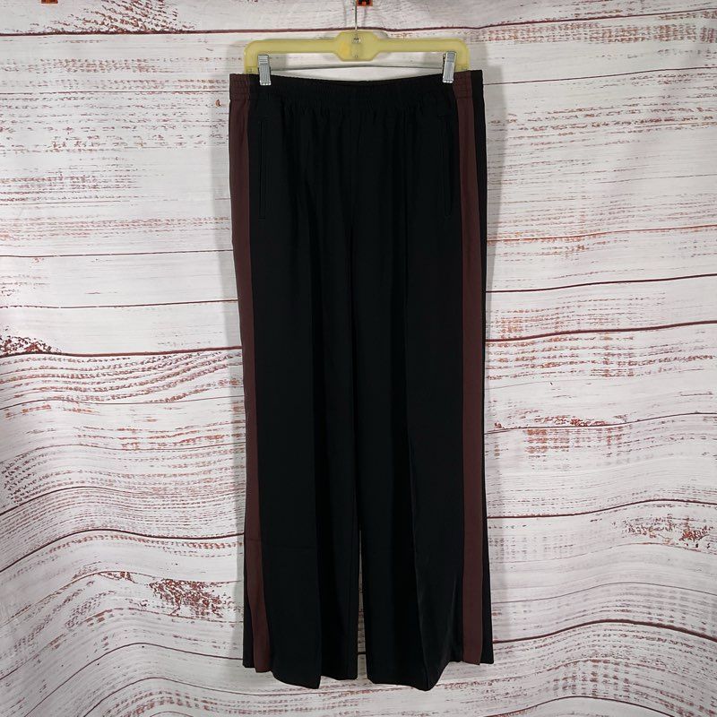 NWT Madewell Black & Brown Side Stripe Pull On Track Pants - Size M