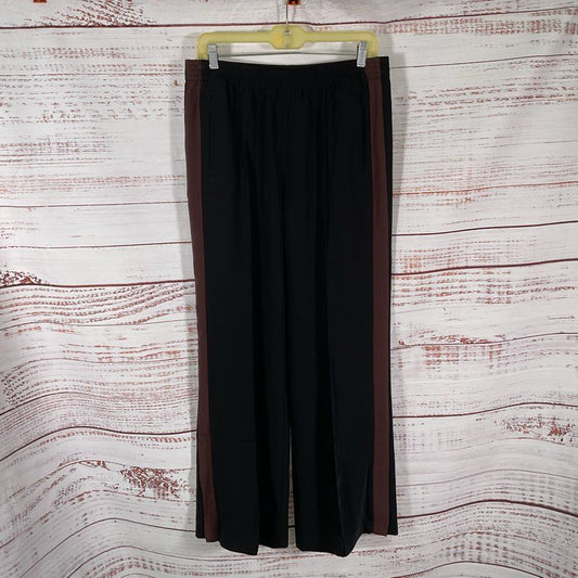 NWT Madewell Black & Brown Side Stripe Pull On Track Pants - Size M