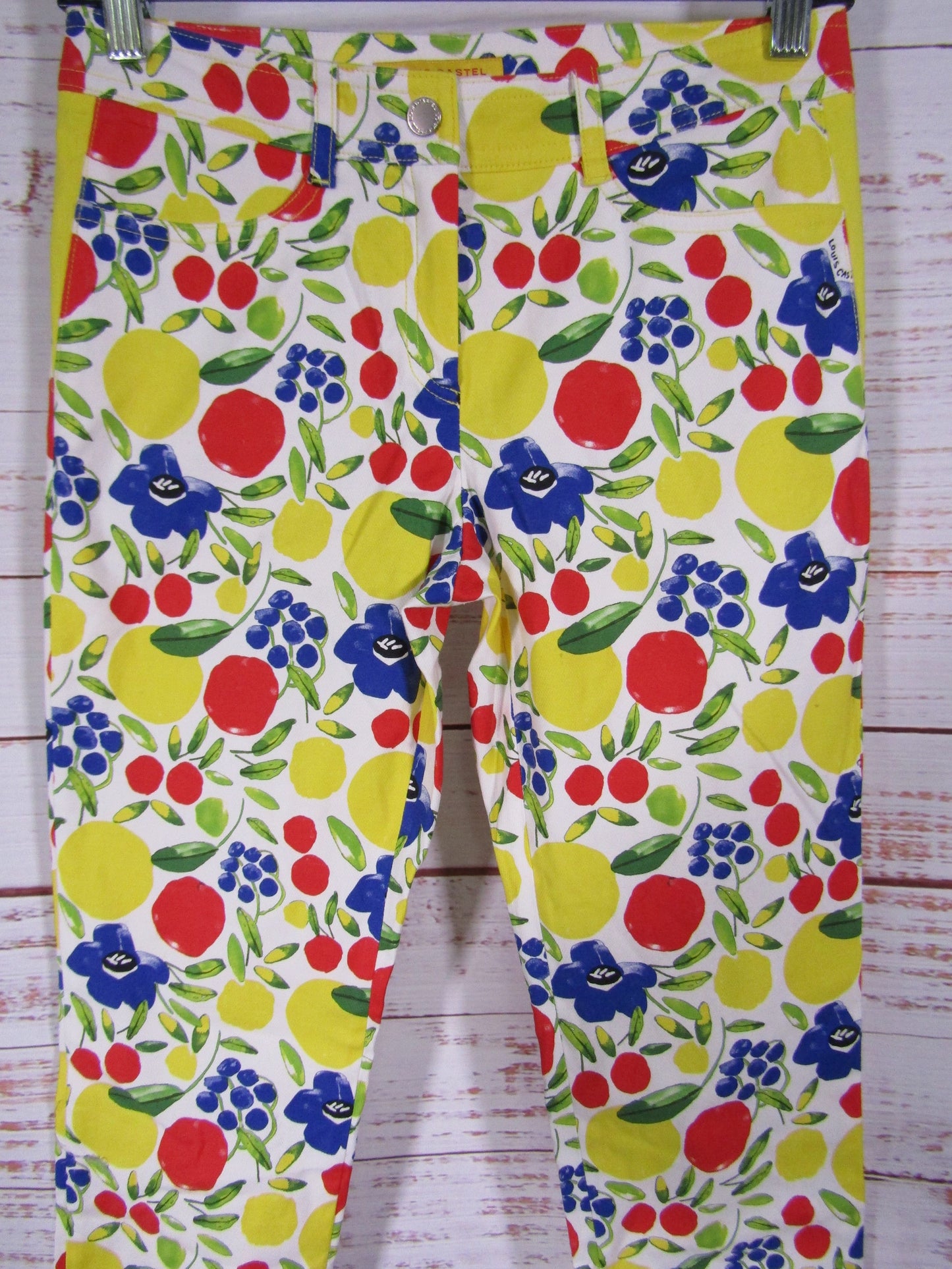 Louis Castel Women's Fruit Pattern Pants Size XS