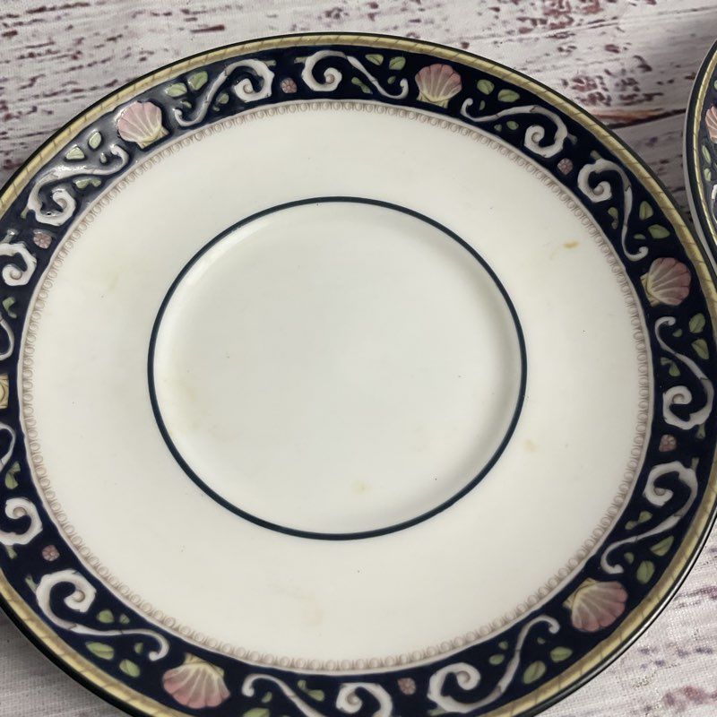 Wedgwood Runnymede W4472 Nautical Motif 4" Saucers (Set Of 4)