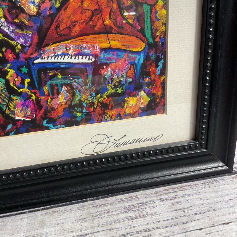 Jazz Orchestra Triptych Print by Joseph Lamanno Signed, Matted & Framed 22"