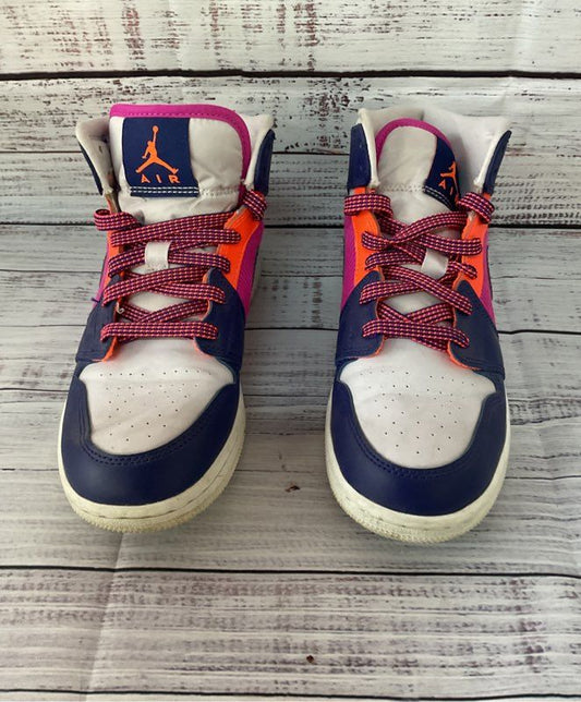 Kid's Unisex Nike Air Jordan Purple Pink Hightop Sneakers Size 3.5
