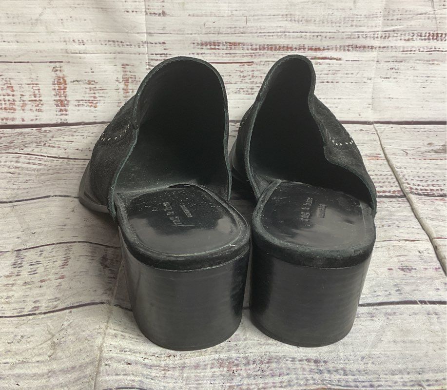 Rag & Bone Suede Studded Accents Mules Black 36.5