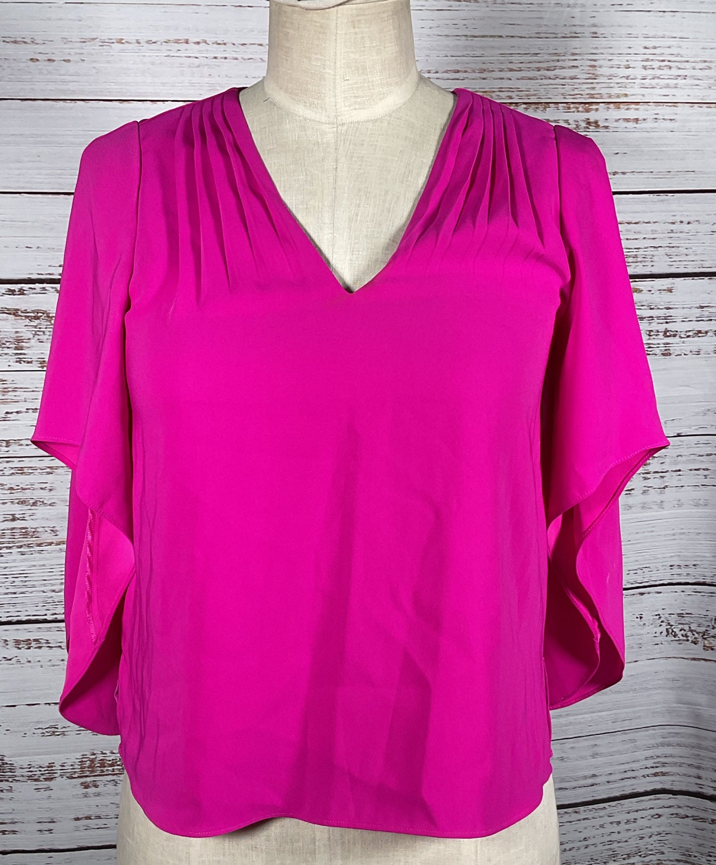 Anna Cate Flutter Sleeve Paris Top Carmine Pink XXS